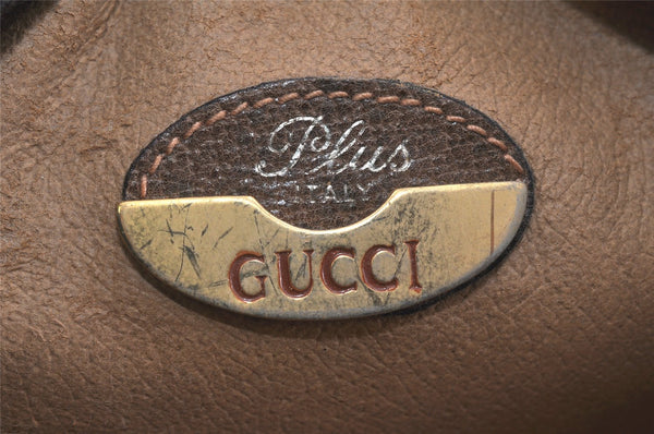 Authentic GUCCI GG Plus Shoulder Cross Body Bag PVC Leather Brown Junk 3423K