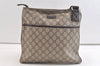 Authentic GUCCI Shoulder Cross Body Bag Purse GG PVC Leather 141626 Brown 3424K