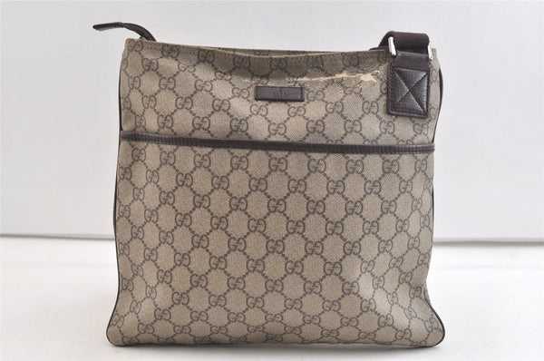 Authentic GUCCI Shoulder Cross Body Bag Purse GG PVC Leather 141626 Brown 3424K