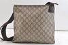 Authentic GUCCI Shoulder Cross Body Bag Purse GG PVC Leather 141626 Brown 3424K