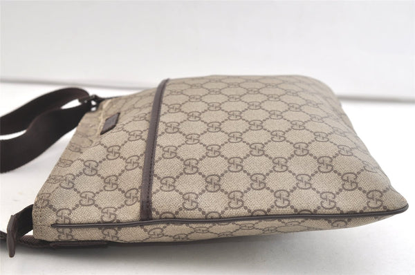 Authentic GUCCI Shoulder Cross Body Bag Purse GG PVC Leather 141626 Brown 3424K