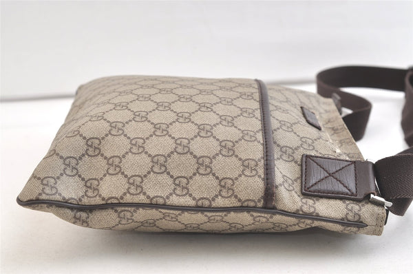Authentic GUCCI Shoulder Cross Body Bag Purse GG PVC Leather 141626 Brown 3424K