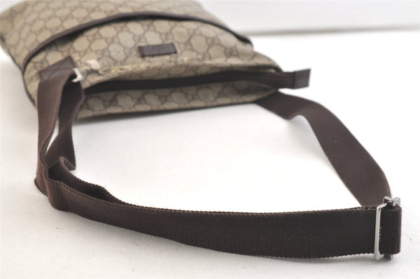 Authentic GUCCI Shoulder Cross Body Bag Purse GG PVC Leather 141626 Brown 3424K