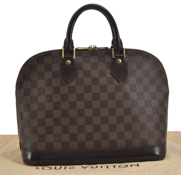 Authentic Louis Vuitton Damier Alma Hand Bag Purse N51131 LV 3425J