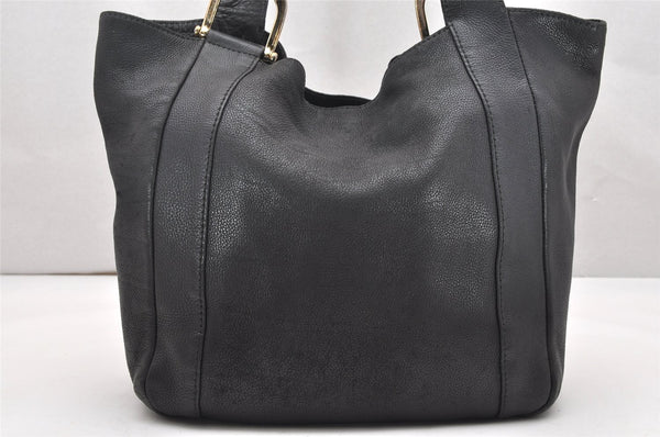 Authentic GUCCI Vintage Shoulder Tote Bag Leather 257051 Black 3425K