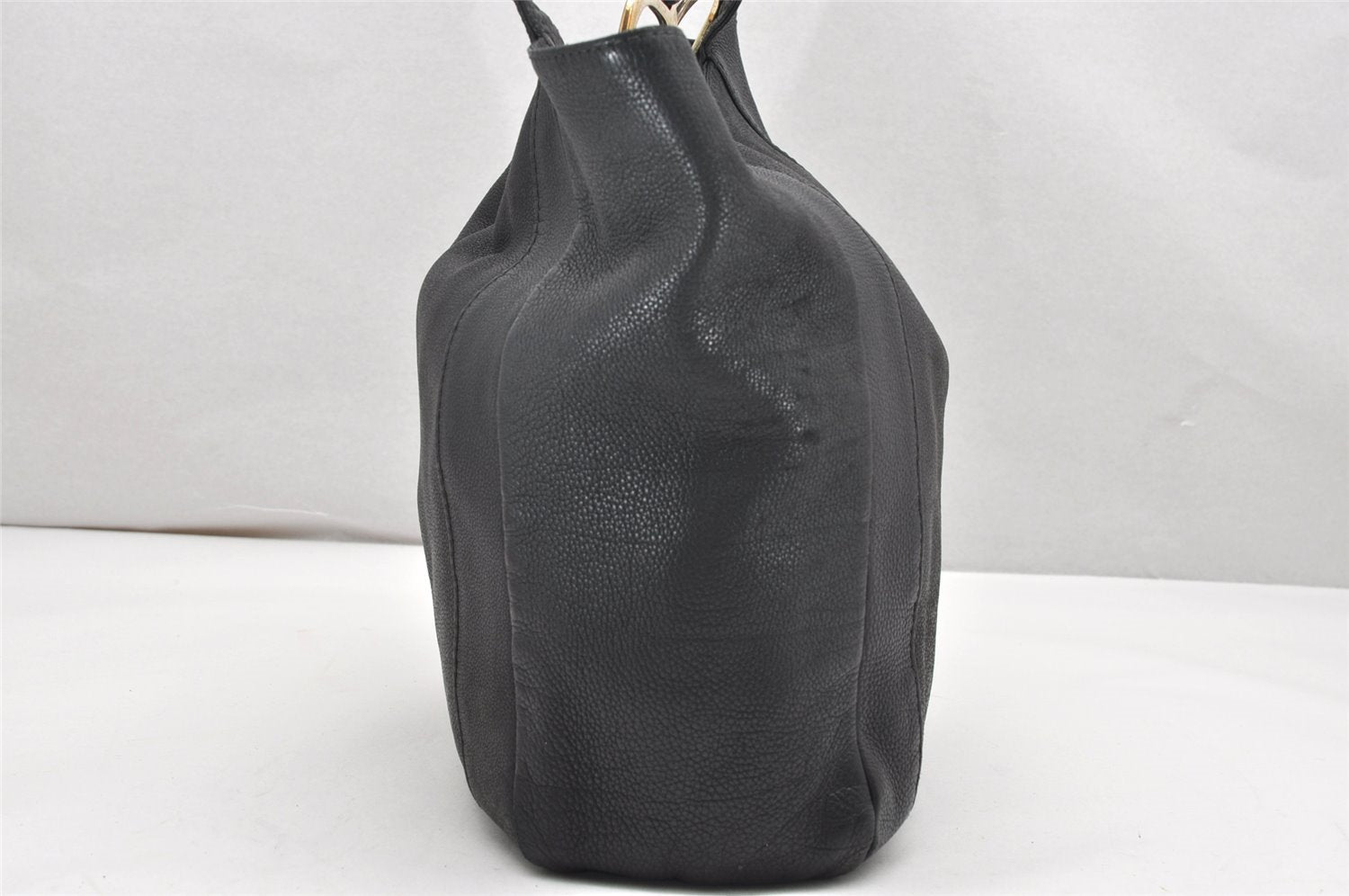 Authentic GUCCI Vintage Shoulder Tote Bag Leather 257051 Black 3425K
