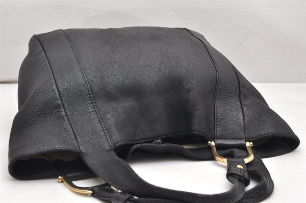 Authentic GUCCI Vintage Shoulder Tote Bag Leather 257051 Black 3425K