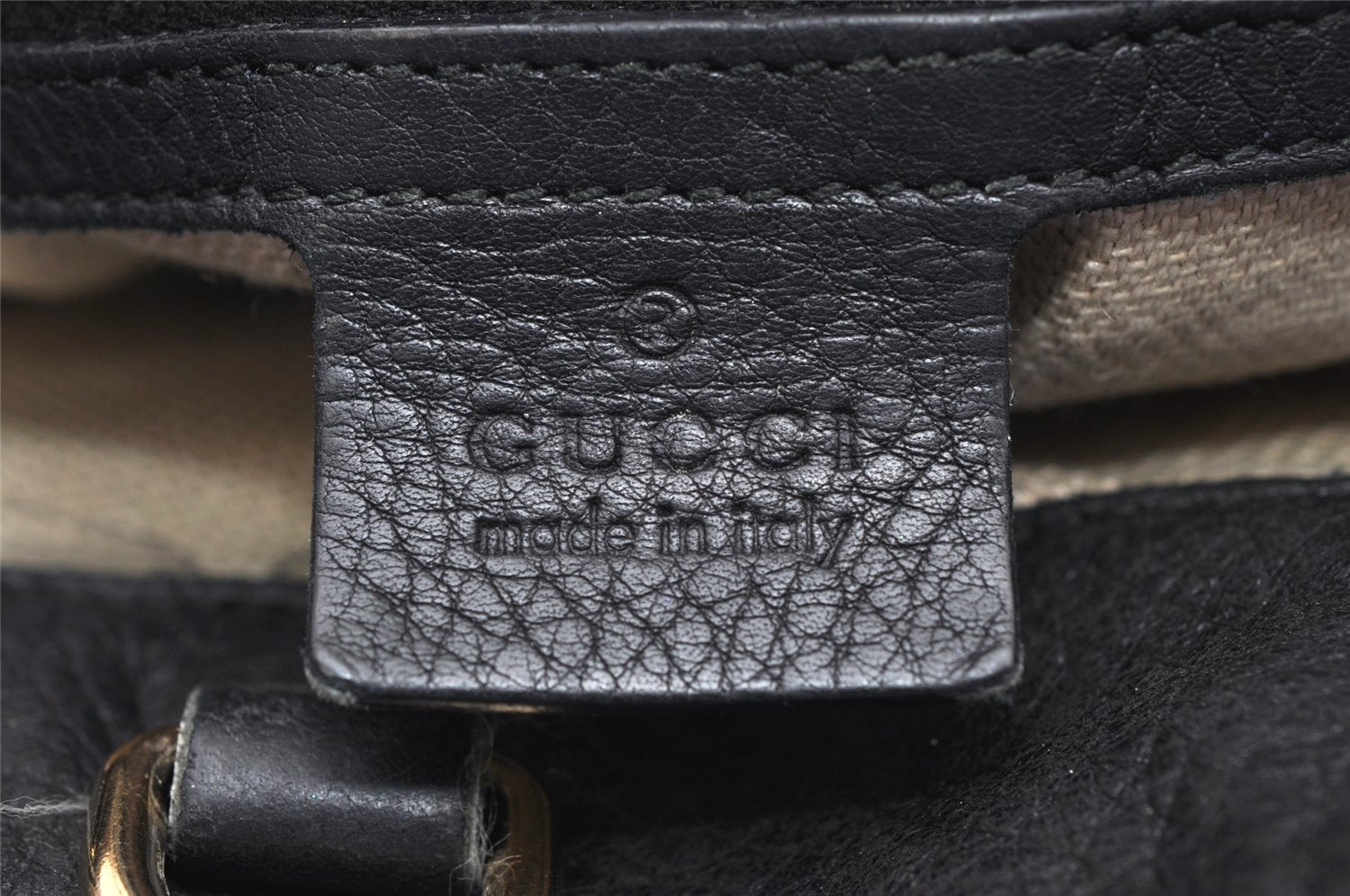 Authentic GUCCI Vintage Shoulder Tote Bag Leather 257051 Black 3425K