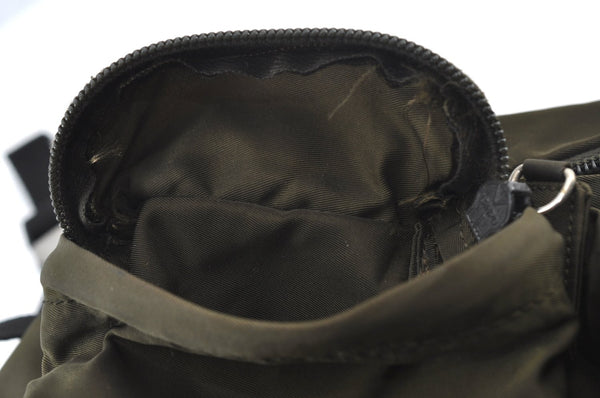 Authentic PRADA Vintage Nylon Tessuto Backpack Purse Khaki Green 3426I