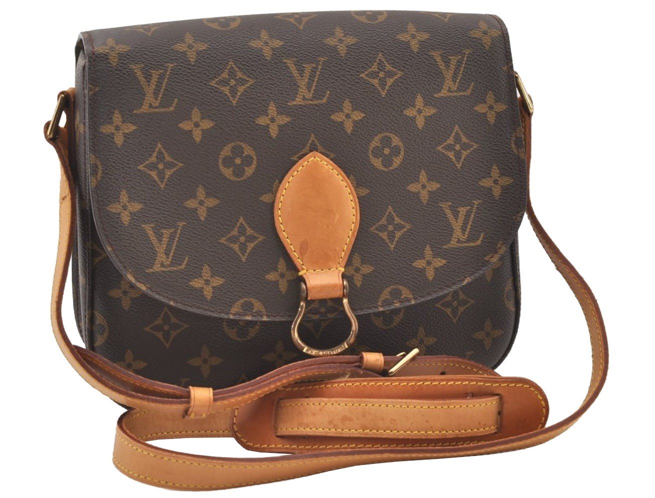 Authentic Louis Vuitton Monogram Saint Cloud GM M51242 Shoulder Cross Bag 3426J