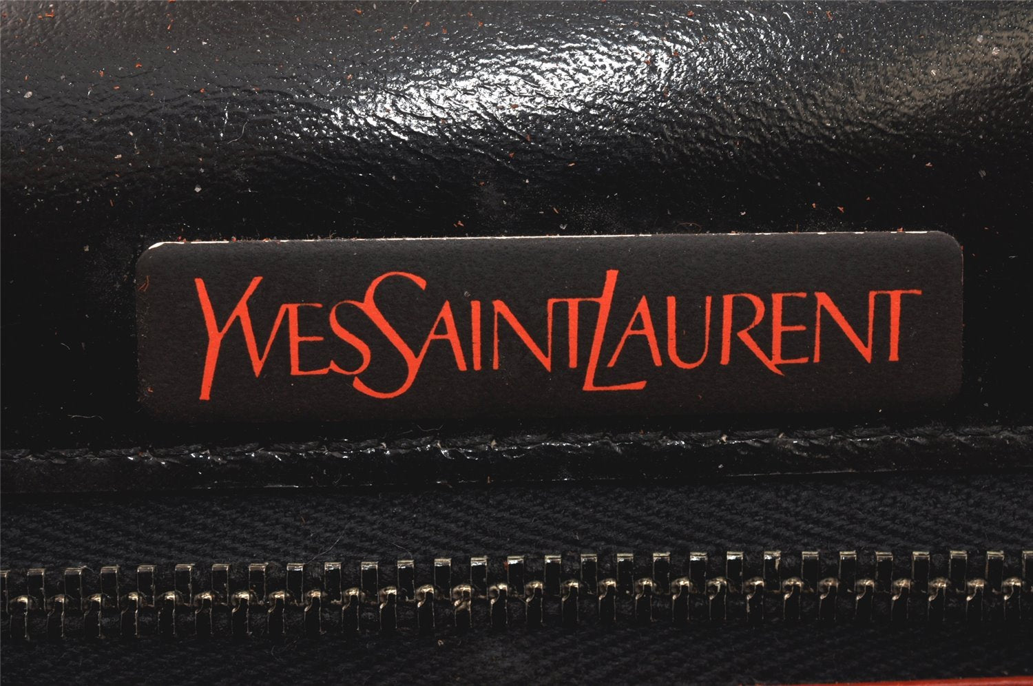 Authentic YVES SAINT LAURENT Shoulder Bag Purse Enamel Black 3427K