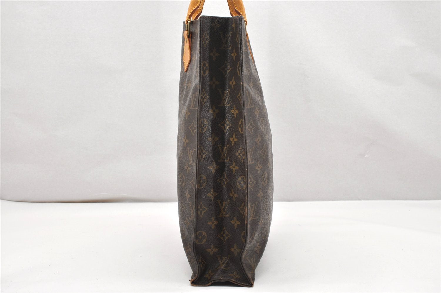 Authentic Louis Vuitton Monogram Sac Plat Hand Tote Bag M51140 LV 3429K