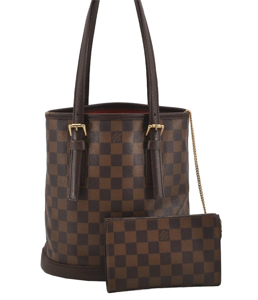 Authentic Louis Vuitton Damier Marais Bucket Shoulder Tote Bag N42240 LV 3430J
