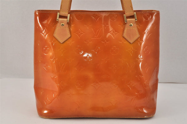 Authentic Louis Vuitton Vernis Houston Shoulder Hand Bag Orange M91004 LV 3430K