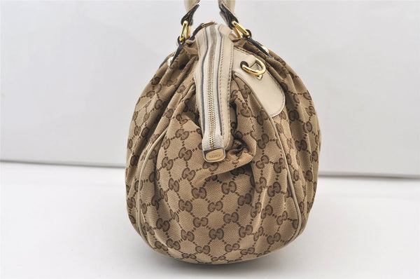 Authentic GUCCI Sukey 2Way Tote Bag GG Canvas Leather 223974 Brown 3431J