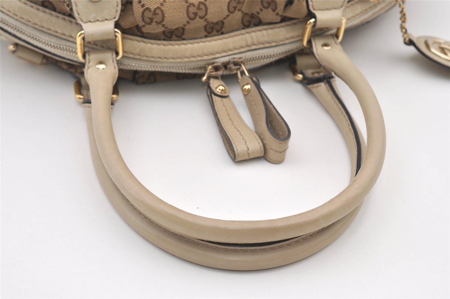 Authentic GUCCI Sukey 2Way Tote Bag GG Canvas Leather 223974 Brown 3431J