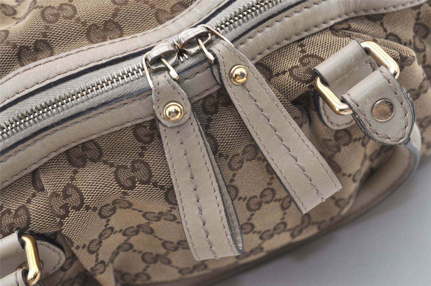 Authentic GUCCI Sukey 2Way Tote Bag GG Canvas Leather 223974 Brown 3431J