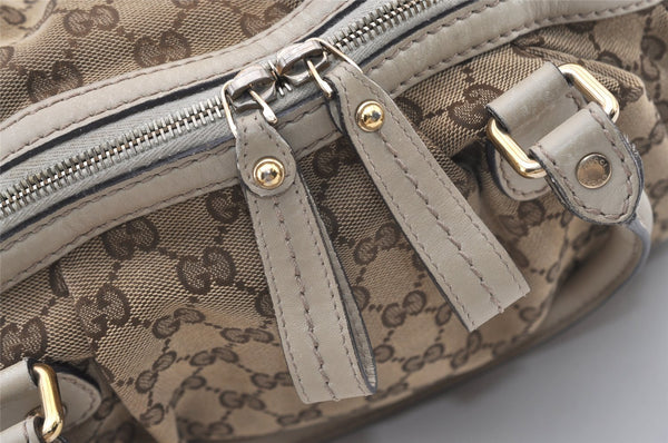 Authentic GUCCI Sukey 2Way Tote Bag GG Canvas Leather 223974 Brown 3431J