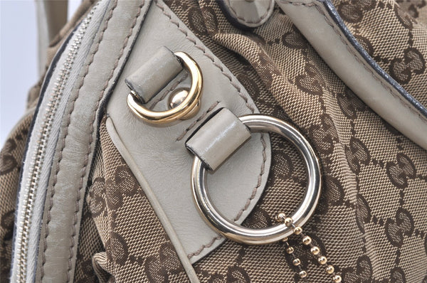 Authentic GUCCI Sukey 2Way Tote Bag GG Canvas Leather 223974 Brown 3431J