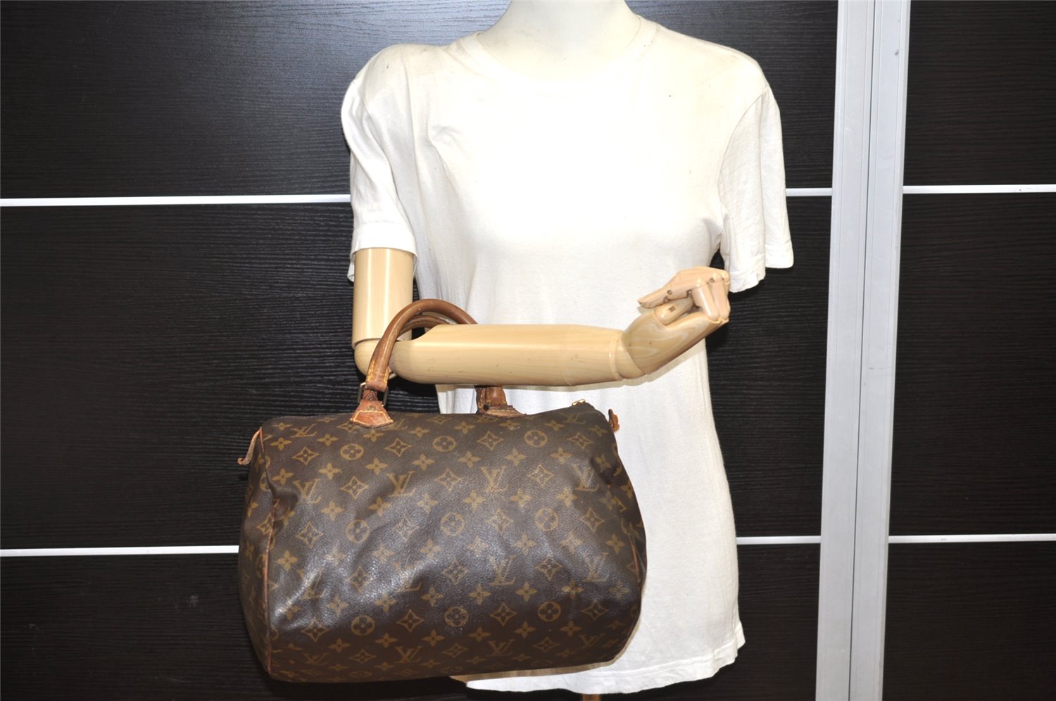 Authentic Louis Vuitton Monogram Speedy 30 Hand Boston Bag M41526 LV Junk 3431K