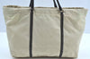 Authentic PRADA Vintage Nylon Tessuto Leather Tote Hand Bag Light Beige 3432I