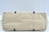 Authentic PRADA Vintage Nylon Tessuto Leather Tote Hand Bag Light Beige 3432I