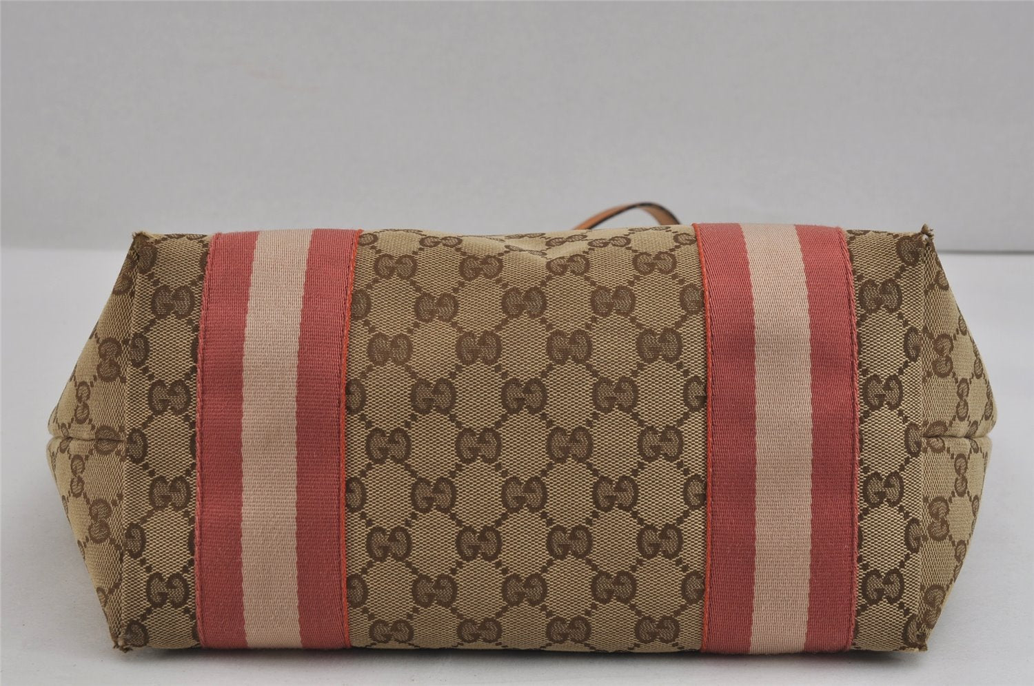Authentic GUCCI Jolie Sherry Line Tote Bag GG Canvas Enamel 211971 Brown 3433J