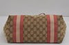 Authentic GUCCI Jolie Sherry Line Tote Bag GG Canvas Enamel 211971 Brown 3433J
