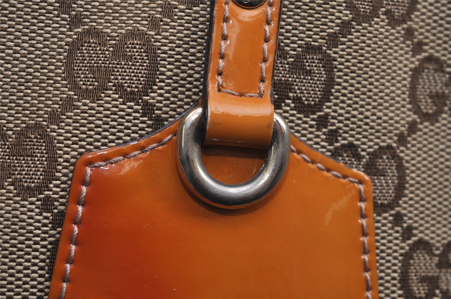 Authentic GUCCI Jolie Sherry Line Tote Bag GG Canvas Enamel 211971 Brown 3433J