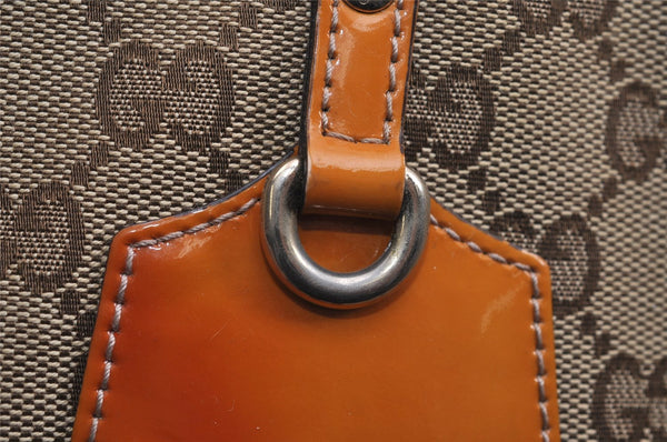 Authentic GUCCI Jolie Sherry Line Tote Bag GG Canvas Enamel 211971 Brown 3433J