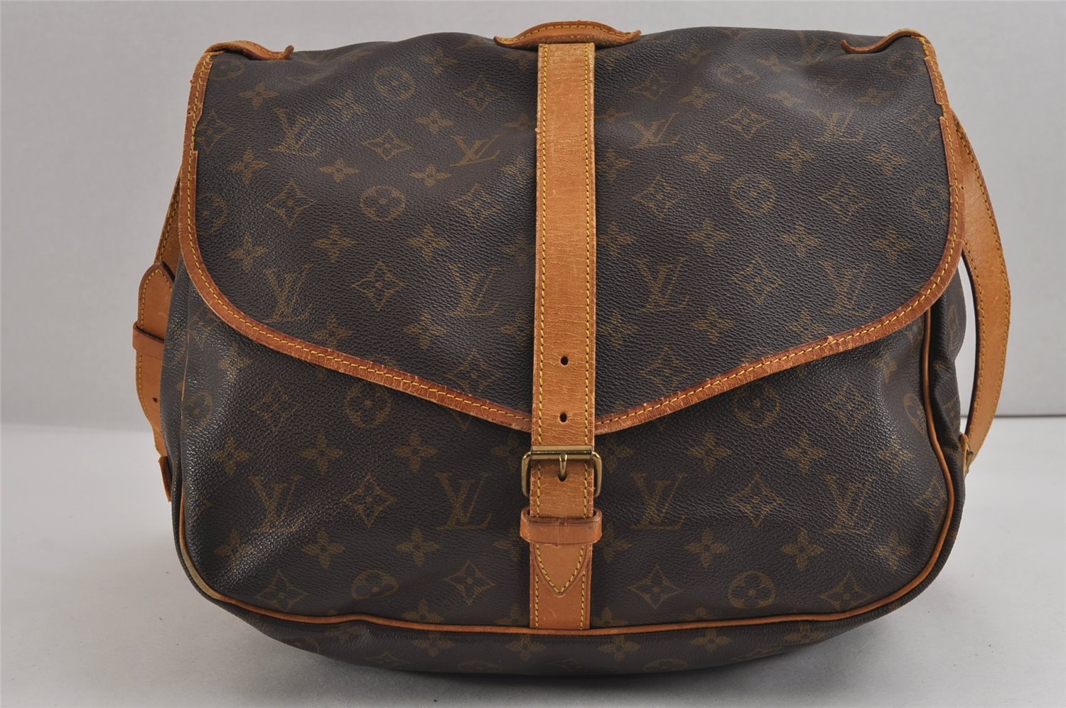 Authentic Louis Vuitton Monogram Saumur 35 Shoulder Cross Bag M42254 Junk 3434J