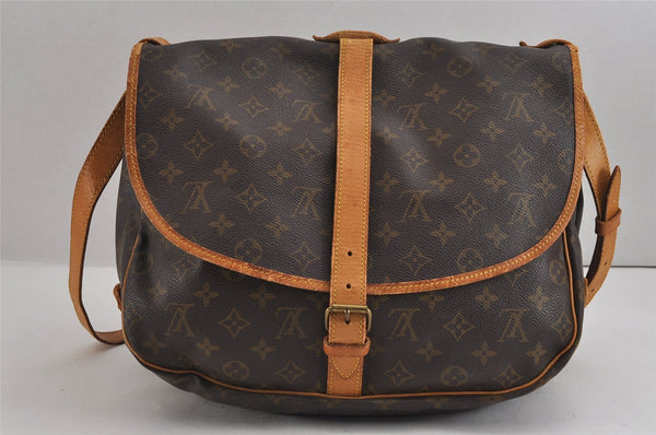 Authentic Louis Vuitton Monogram Saumur 35 Shoulder Cross Bag M42254 Junk 3434J