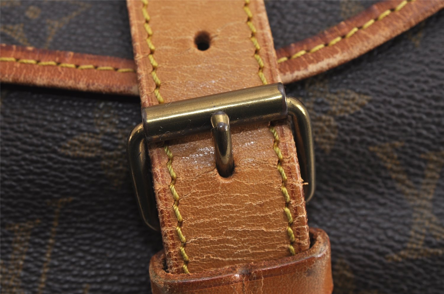 Authentic Louis Vuitton Monogram Saumur 35 Shoulder Cross Bag M42254 Junk 3434J