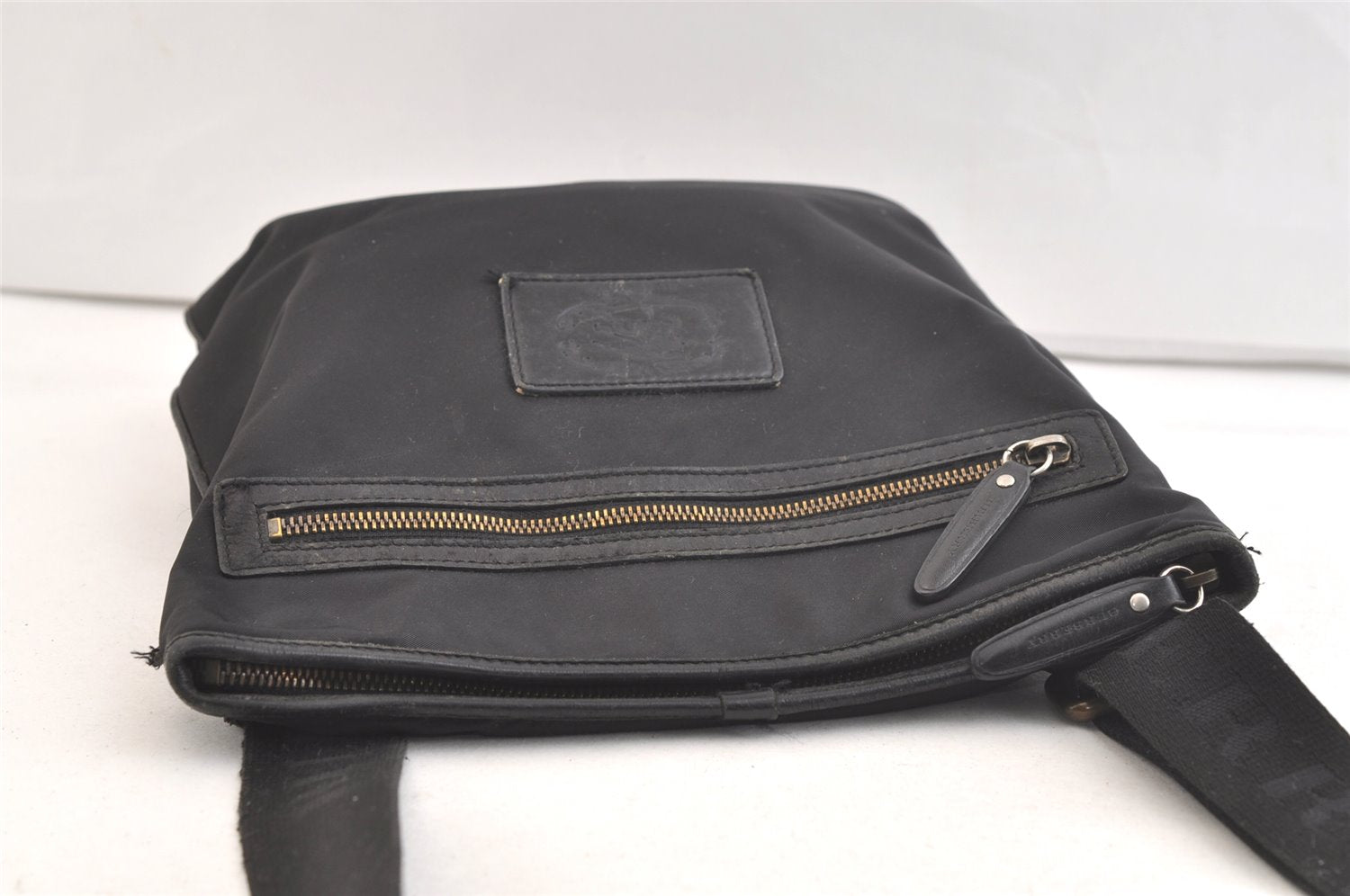 Authentic BURBERRY Vintage Nylon Leather Shoulder Cross Body Bag Black 3435K