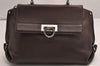 Authentic Salvatore Ferragamo Gancini Leather 2Way Shoulder Hand Bag Brown 3436J