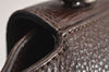 Authentic Salvatore Ferragamo Gancini Leather 2Way Shoulder Hand Bag Brown 3436J