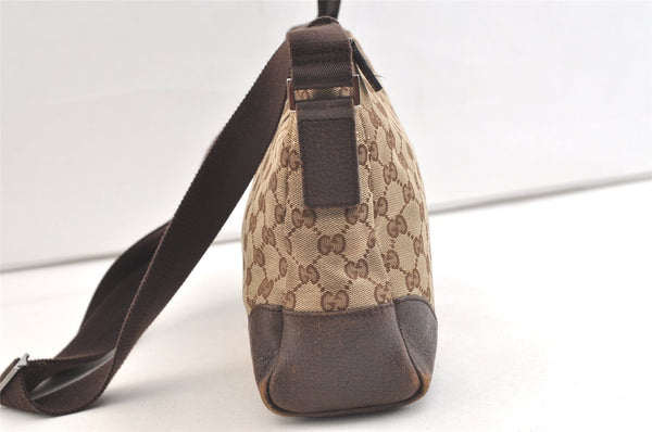Authentic GUCCI Shoulder Cross Body Bag GG Canvas Leather 114273 Brown 3436K