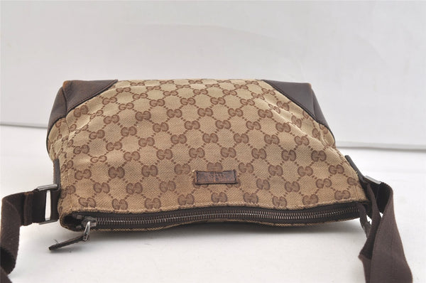 Authentic GUCCI Shoulder Cross Body Bag GG Canvas Leather 114273 Brown 3436K