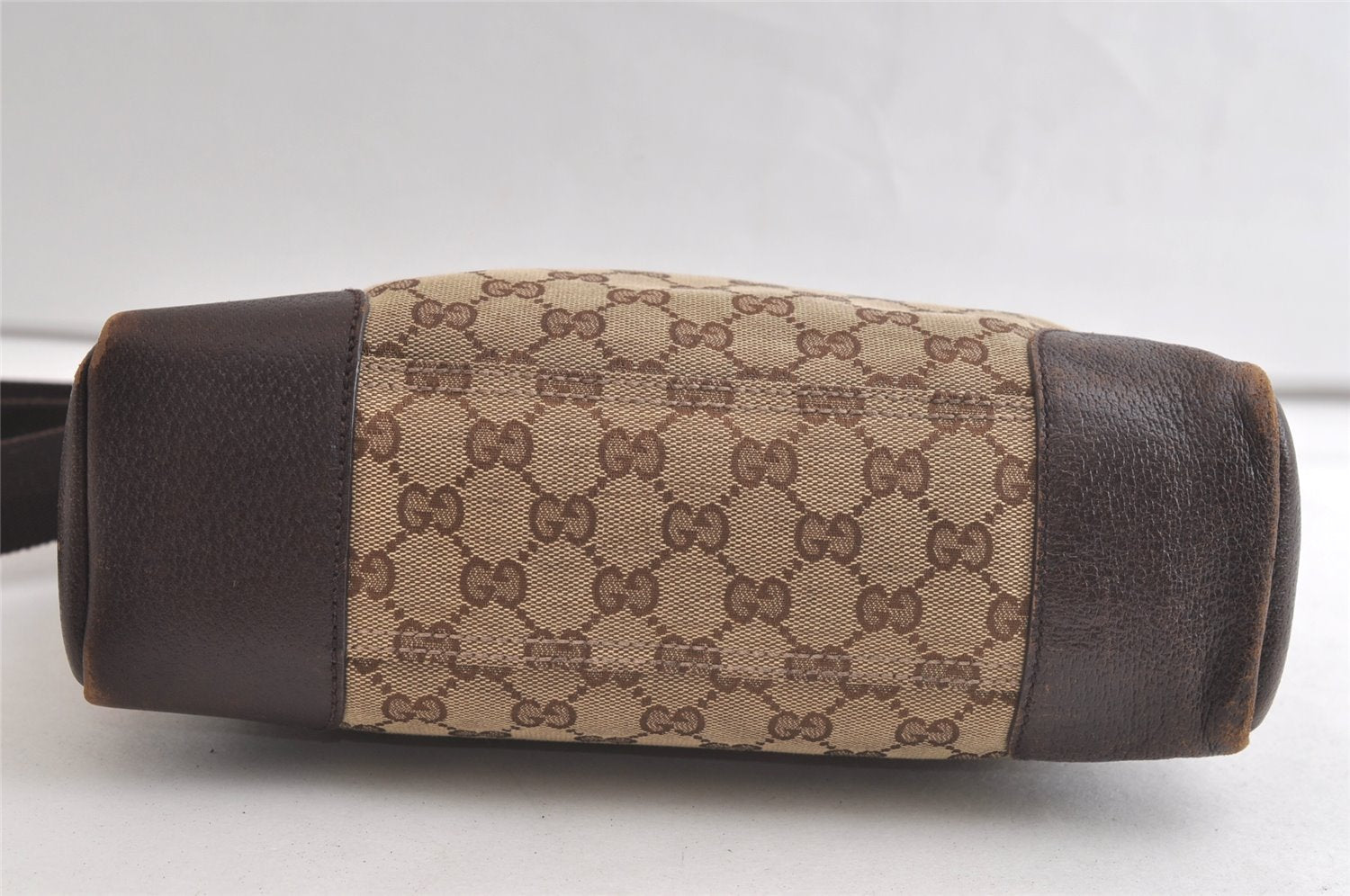 Authentic GUCCI Shoulder Cross Body Bag GG Canvas Leather 114273 Brown 3436K