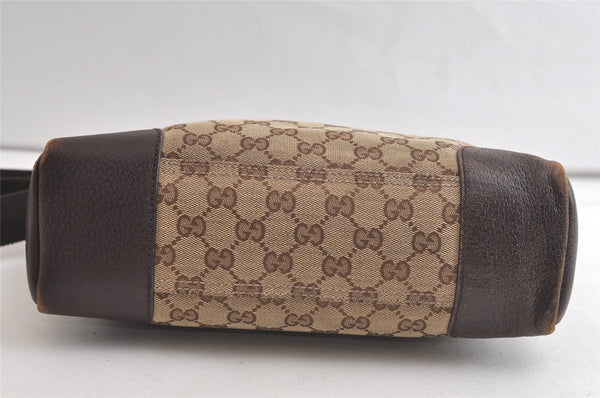 Authentic GUCCI Shoulder Cross Body Bag GG Canvas Leather 114273 Brown 3436K