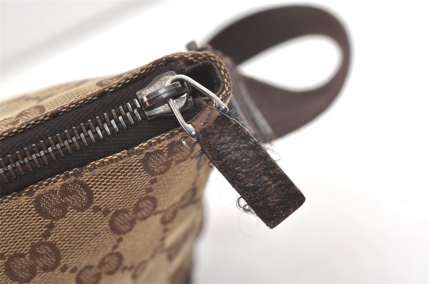 Authentic GUCCI Shoulder Cross Body Bag GG Canvas Leather 114273 Brown 3436K