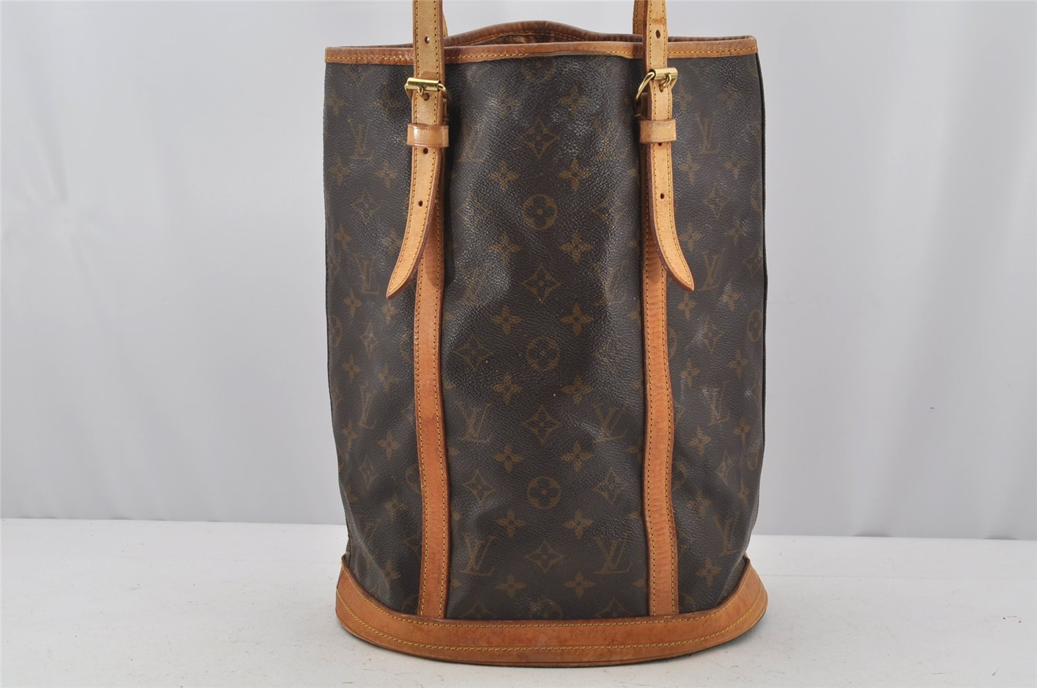 Authentic Louis Vuitton Monogram Bucket GM Shoulder Bag M42236 LV Junk 3439J