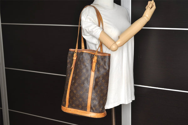Authentic Louis Vuitton Monogram Bucket GM Shoulder Bag M42236 LV Junk 3439J