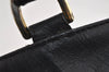 Authentic CHANEL Calf Skin CoCo Mark Chain Shoulder Tote Bag Black CC 3440J