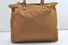 Authentic PRADA Vintage Nylon Tessuto Leather 2Way Shoulder Tote Bag Brown 3441J