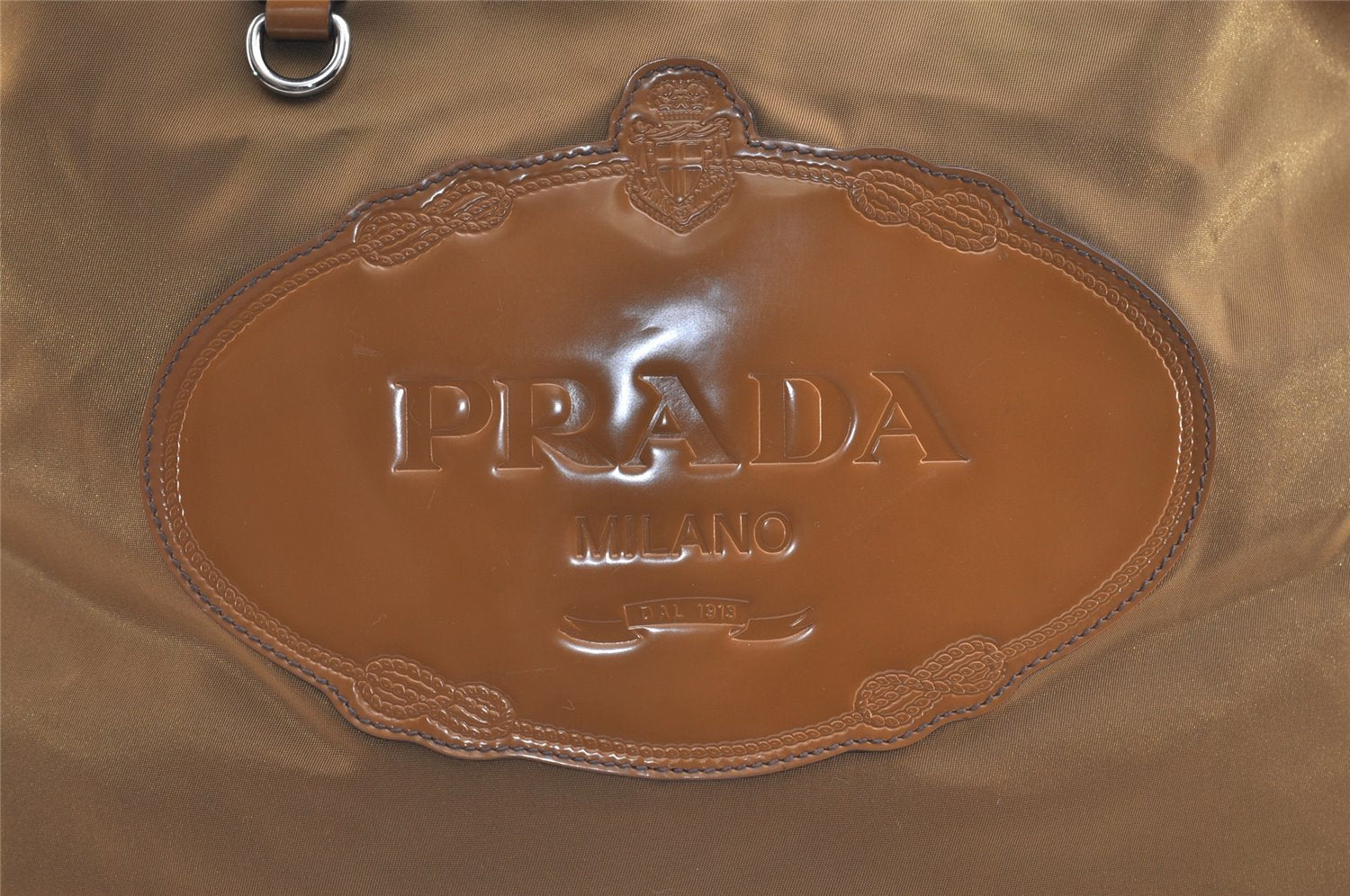 Authentic PRADA Vintage Nylon Tessuto Leather 2Way Shoulder Tote Bag Brown 3441J
