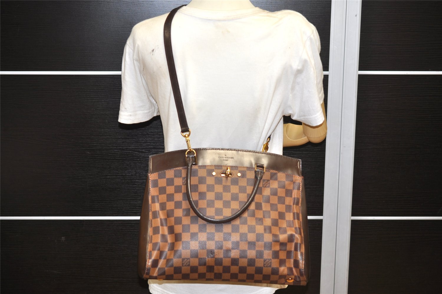 Authentic Louis Vuitton Damier Rivoli MM 2Way Shoulder Hand Bag N41150 LV 3441K