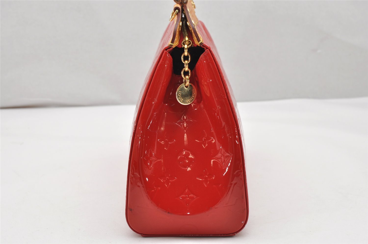 Authentic Louis Vuitton Vernis Brea MM 2Way Shoulder Hand Bag M91798 Red 3442K