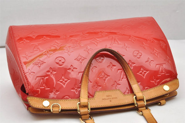 Authentic Louis Vuitton Vernis Brea MM 2Way Shoulder Hand Bag M91798 Red 3442K