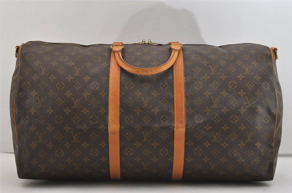 Authentic Louis Vuitton Monogram Keepall Bandouliere 60 M41412 Boston Bag 3444J